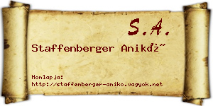 Staffenberger Anikó névjegykártya